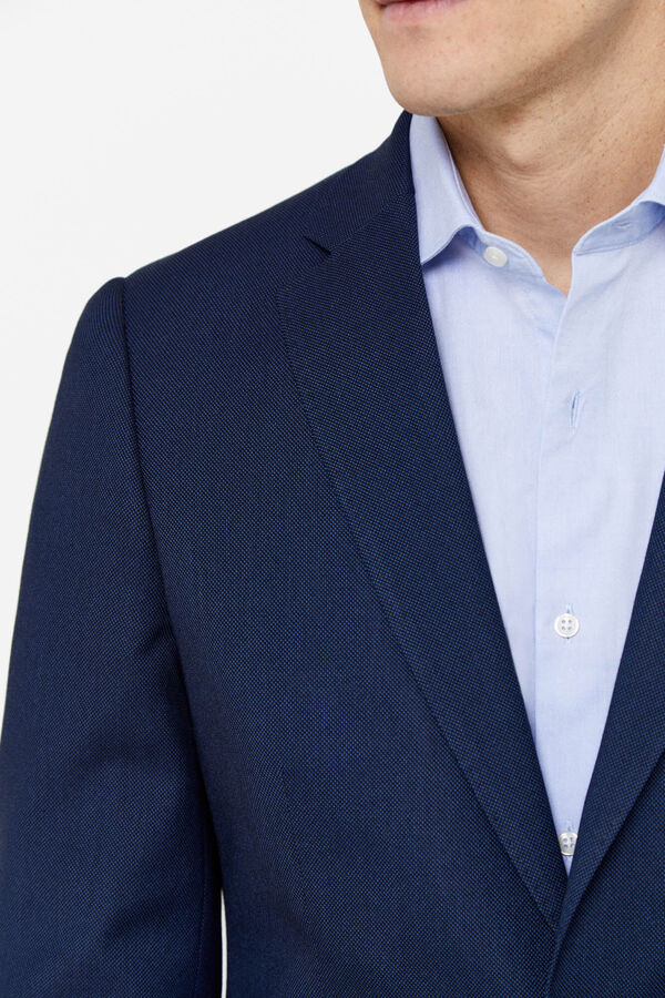Cortefiel Birdseye weave suit blazer series XXI Blue