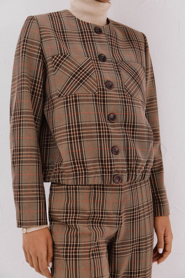 Cortefiel Checkered jacket Nude