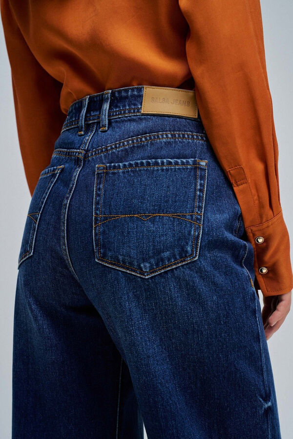 Salsa Jeans Calça jeans de perna larga com bainha alta Azul