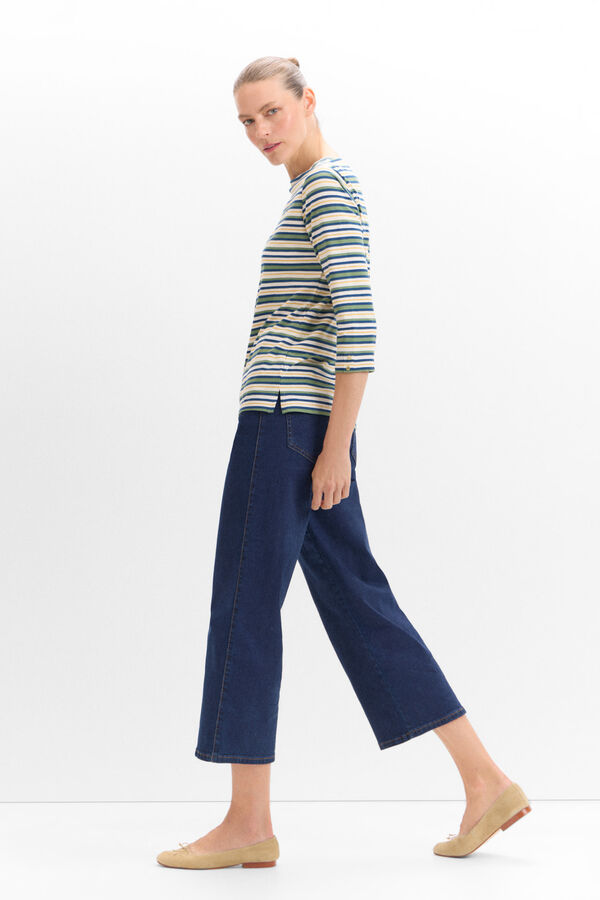 Cortefiel Palazzo Crop jeans Blue