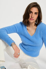 Morgan Camisola de malha de manga malha Azul