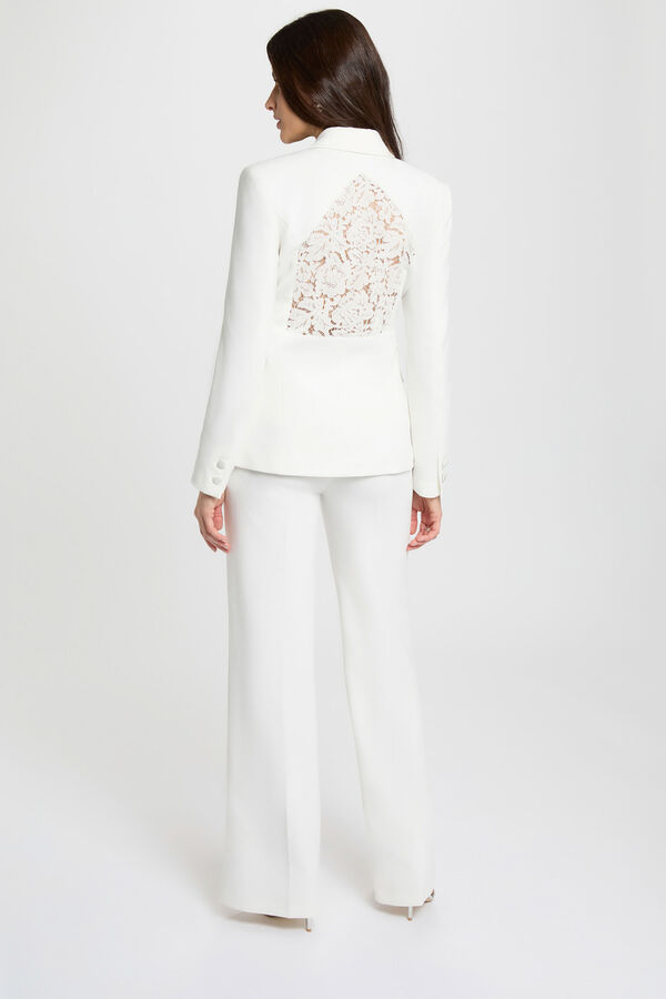 Morgan Casaco cintado de renda Branco