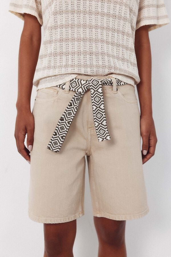 Cortefiel Denim Bermuda shorts Nude