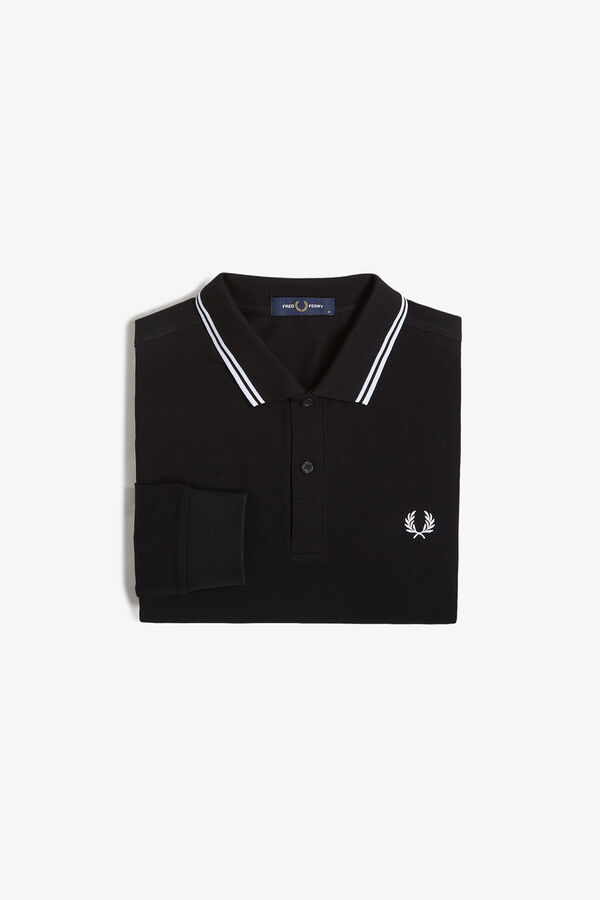 Fred Perry Men's long sleeve piqué polo shirt Black