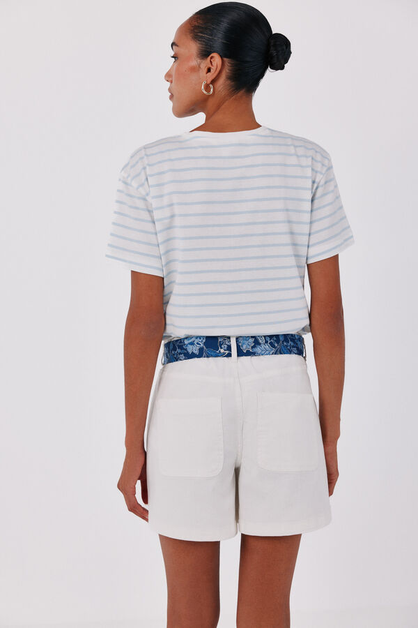 Cortefiel Striped print T-shirt Printed blue