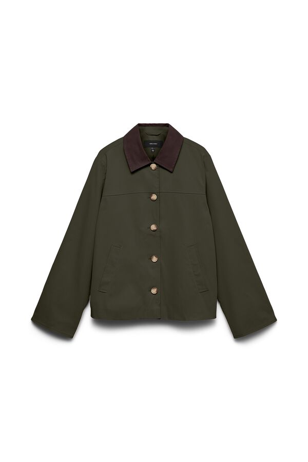 Vero Moda Gabardina com gola em contraste Verde