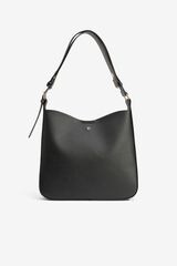 Vilanova Embroidered handle shoulder bag Black