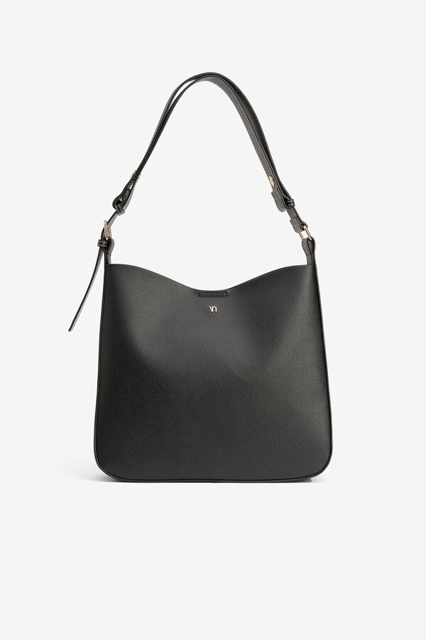 Vilanova Embroidered handle shoulder bag Black