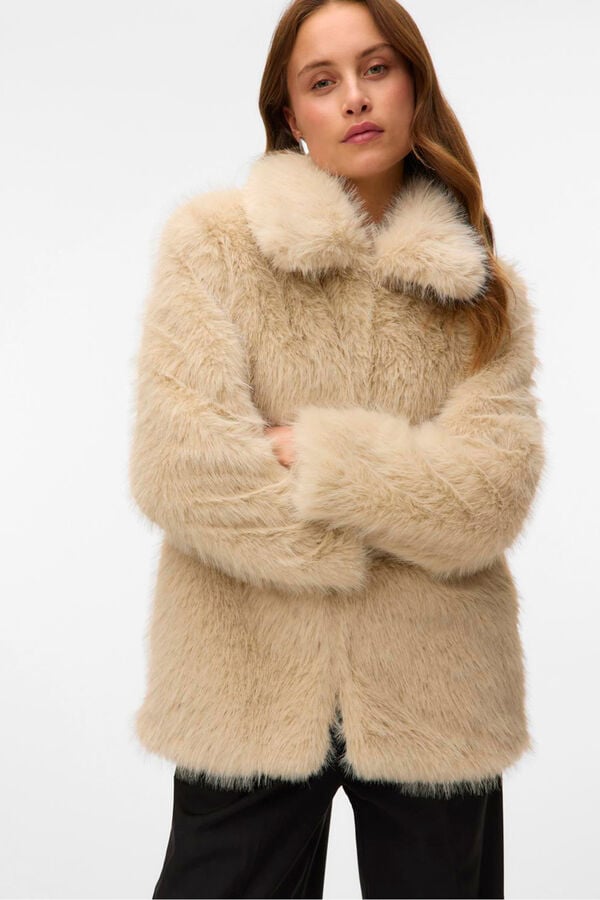 Vero Moda Sobretudo de pele  Cinzento