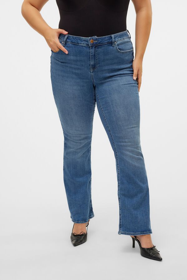 Vero Moda Curve Jeans flare subtis el&aacute;sticos Azul