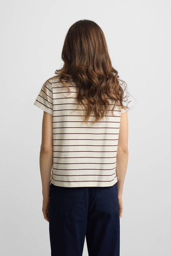 Silbon T-shirt mulher com aplica&ccedil;&atilde;o silbon bandana Impress&atilde;o