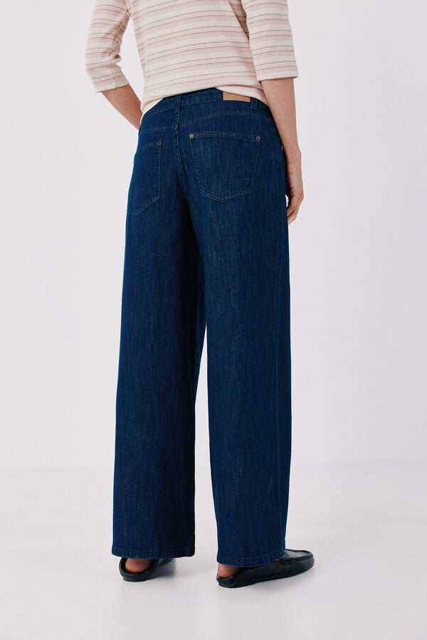 Cortefiel Long palazzo jeans Blue