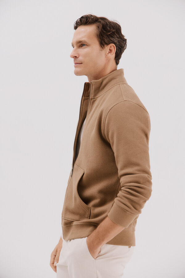 Cortefiel Cárdigan tejido estructura Camel