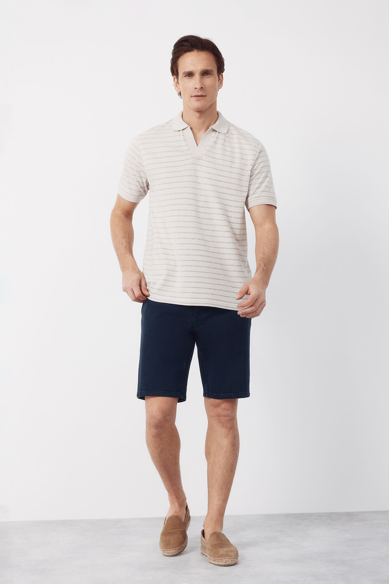 Cortefiel Striped structure polo shirt