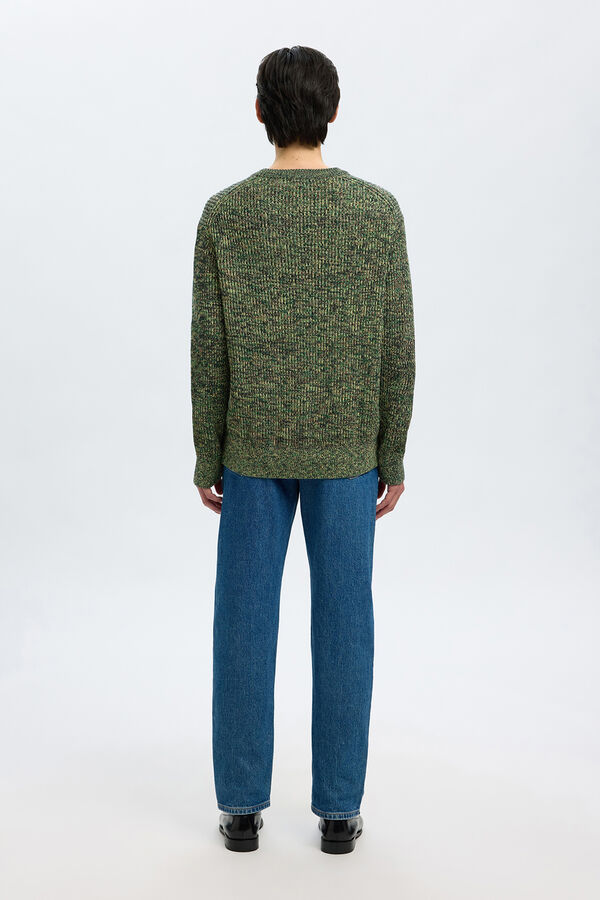 Selected 100% organic cotton crew neck jumper Green
