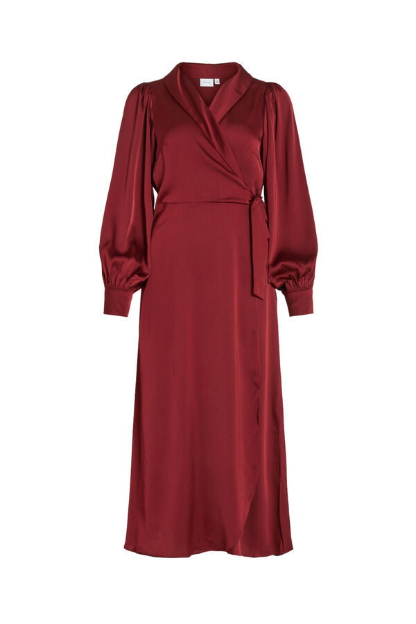Vila Vestido midi envolvente em cetim Roxo