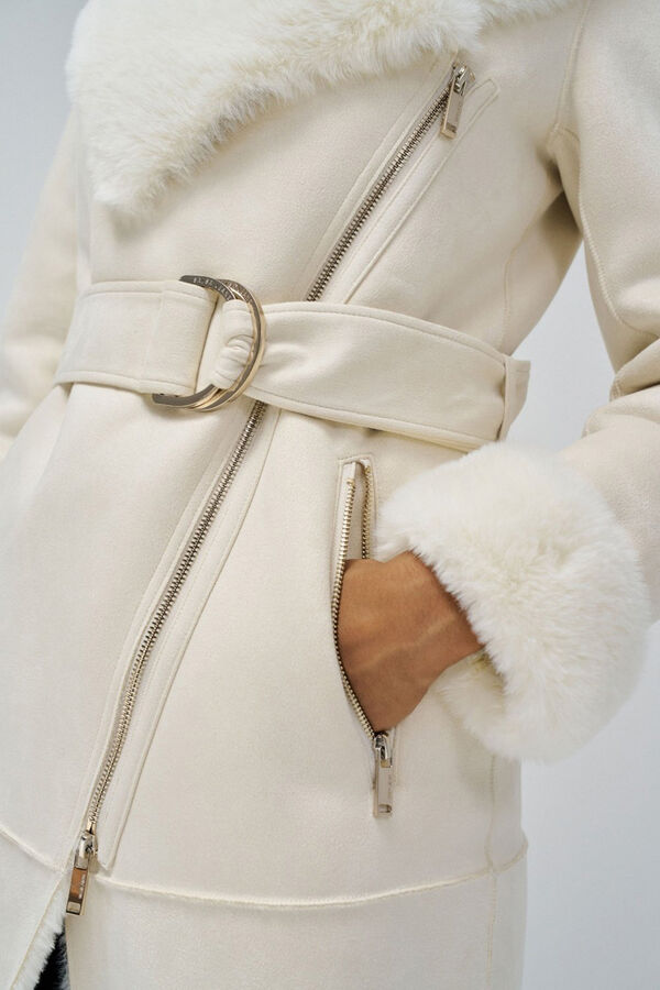 Salsa Jeans Casaco de borrego Diana Ecru