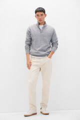 Cortefiel 5-pocket regular fit coloured trousers Ivory