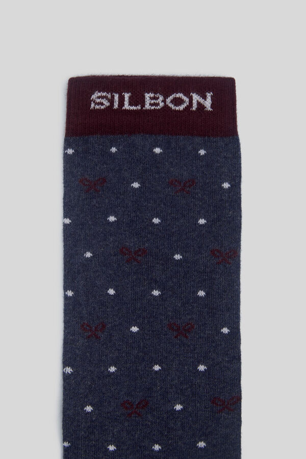Silbon Calcetin silbon motivos lunares azul Azul