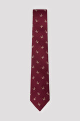 Cortefiel NATURAL silk tie Maroon
