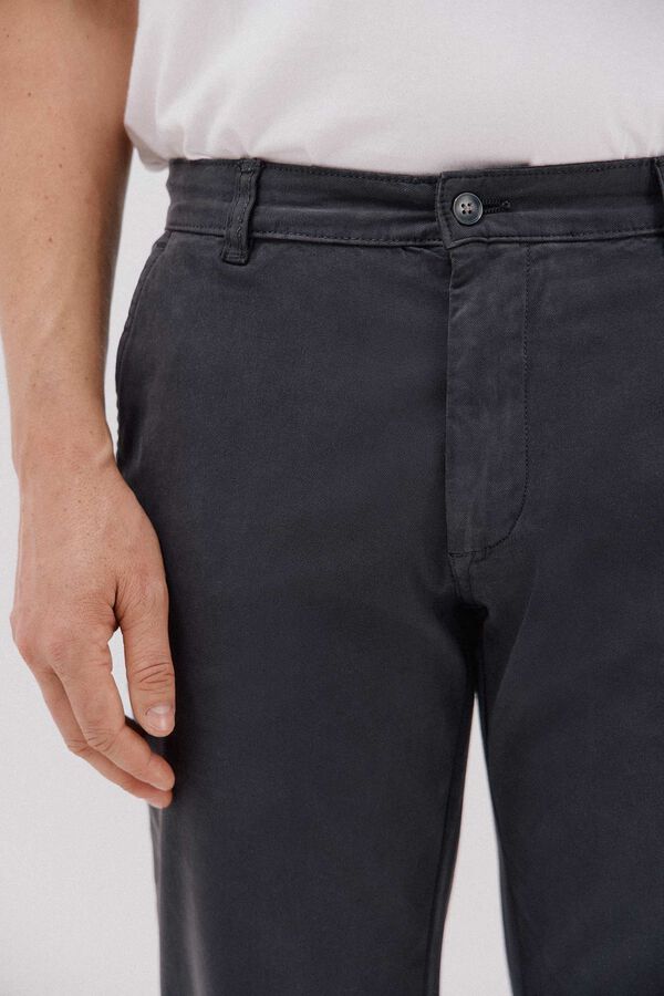 Cortefiel Washed chinos pants Grey