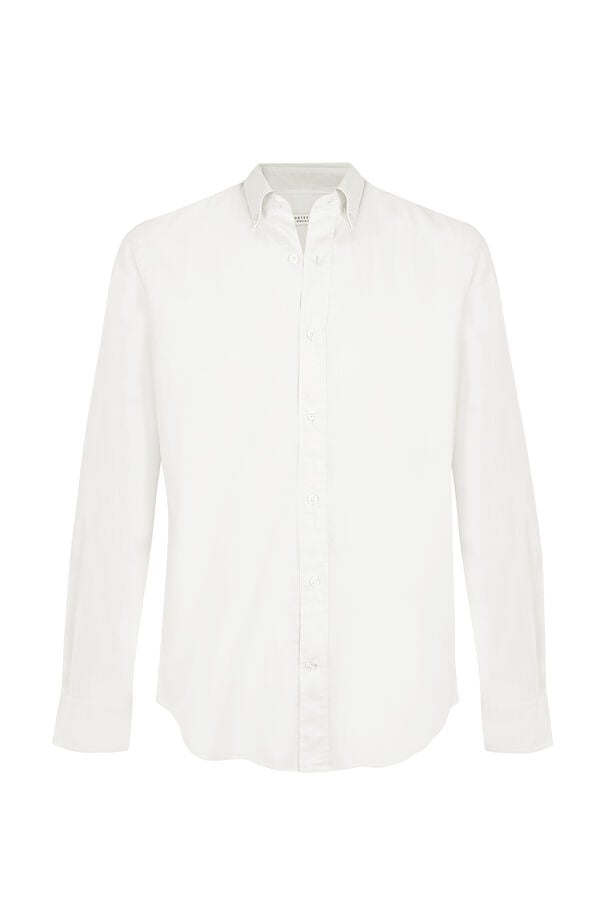 Cortefiel Plain light oxford shirt Ivory