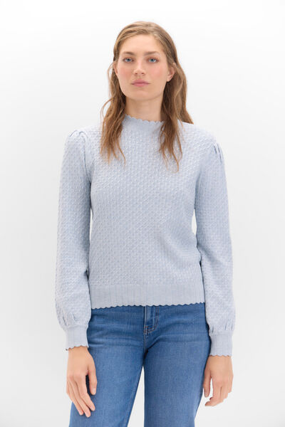 Cortefiel Textured jersey-knit jumper Blue