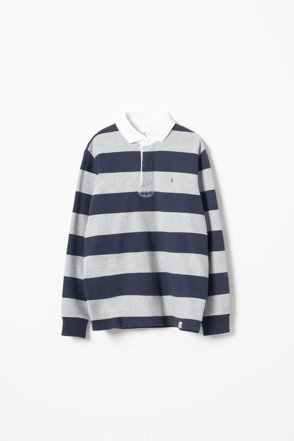 PuroEGO Striped rugby polo shirt Blue