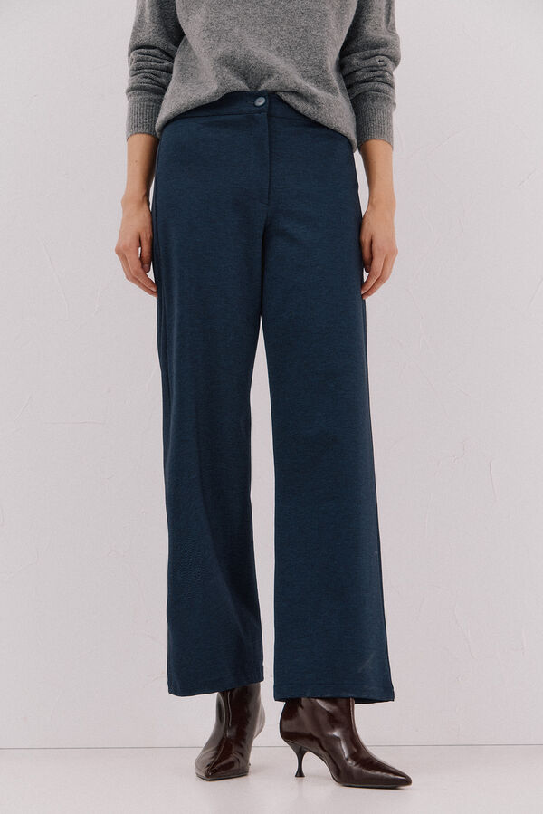 Cortefiel Pantalón punto roma espiga Printed blue