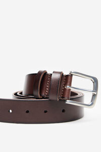 Cortefiel Casual leather belt Dark brown