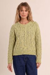 Molly Bracken Camisola em malha tran&ccedil;ada Verde