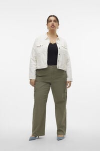 Cortefiel Plus size long-sleeved denim jacket White