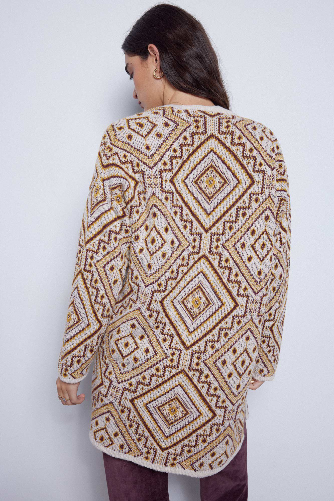 Jacquard knit cardigan Women s jumpers and cardigans Cortefiel