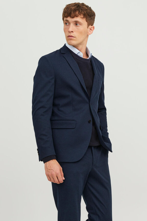Buy Men Navy Solid Slim Fit Formal Blazer Online - 603271