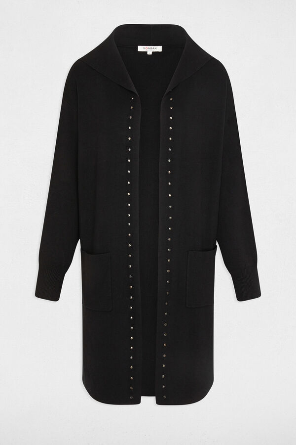 Morgan Casaco de malha comprido com capuz e tachinhas Preto