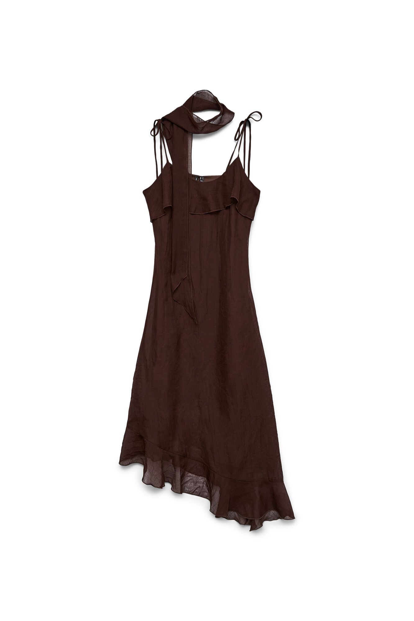 Vero Moda Vestido midi de al&ccedil;as com folho