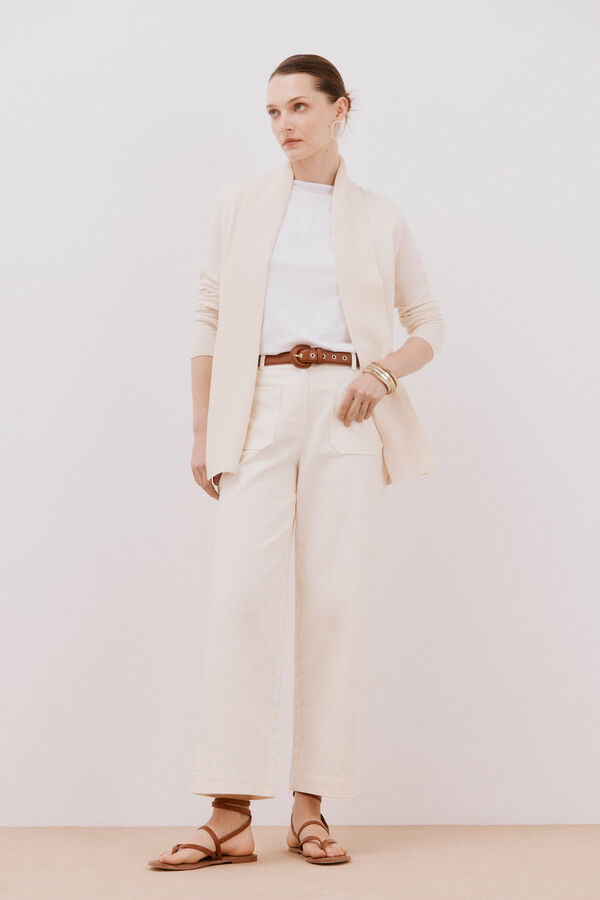 Cortefiel Cardigan with shawl neckline Ivory