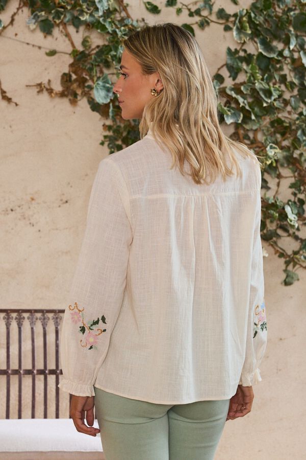 Pol&iacute;n Et Moi Camisa bordados Julieta Ecru