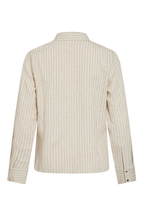 Vila Camisa &agrave;s riscas em viscose Tostado