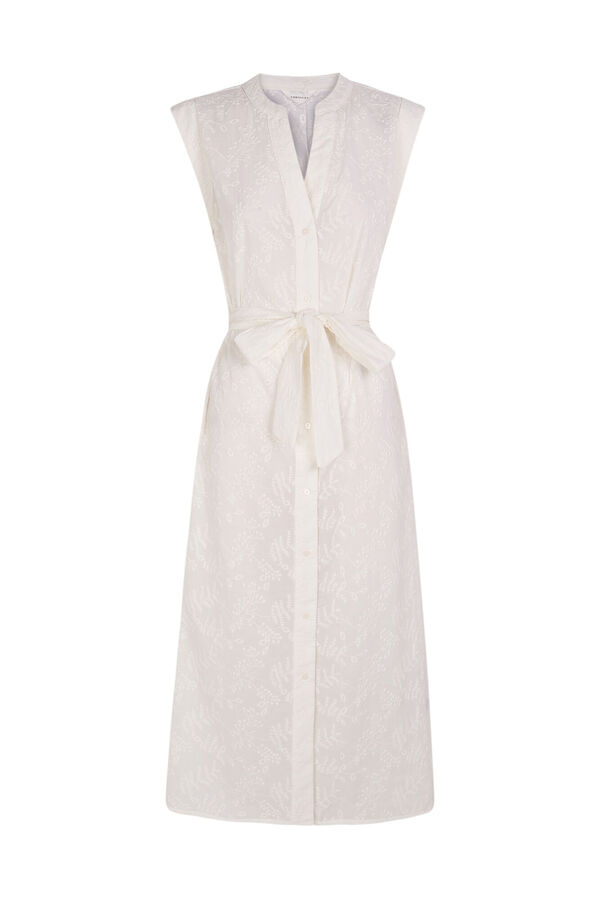 Cortefiel Matching embroidered dress White