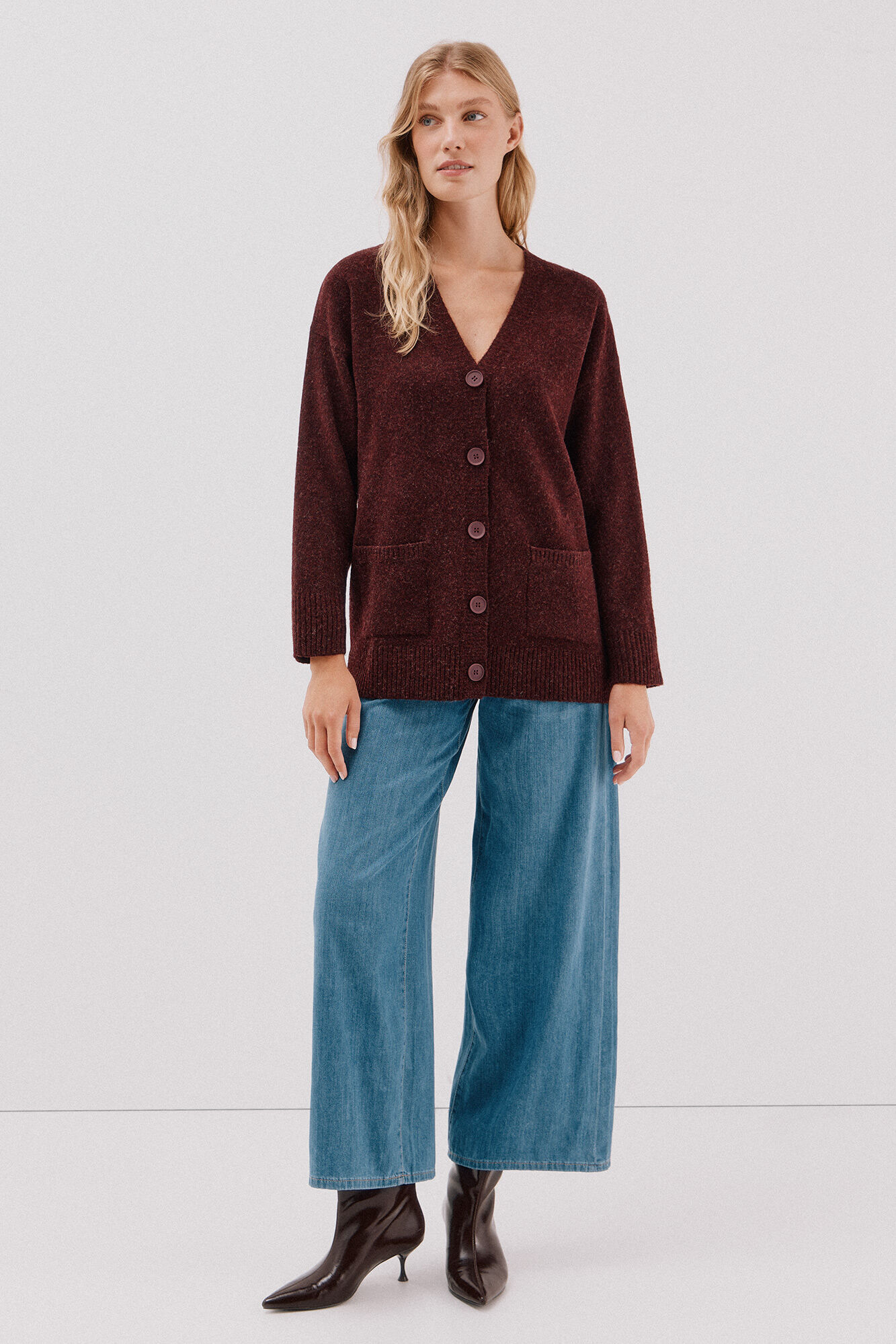 Cortefiel Long cardigan with pockets