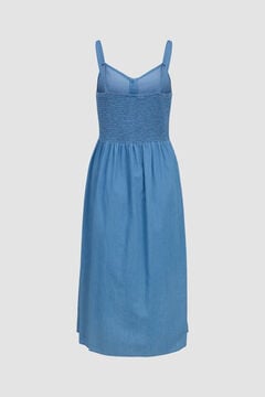 Cortefiel Strappy denim dress Royal blue