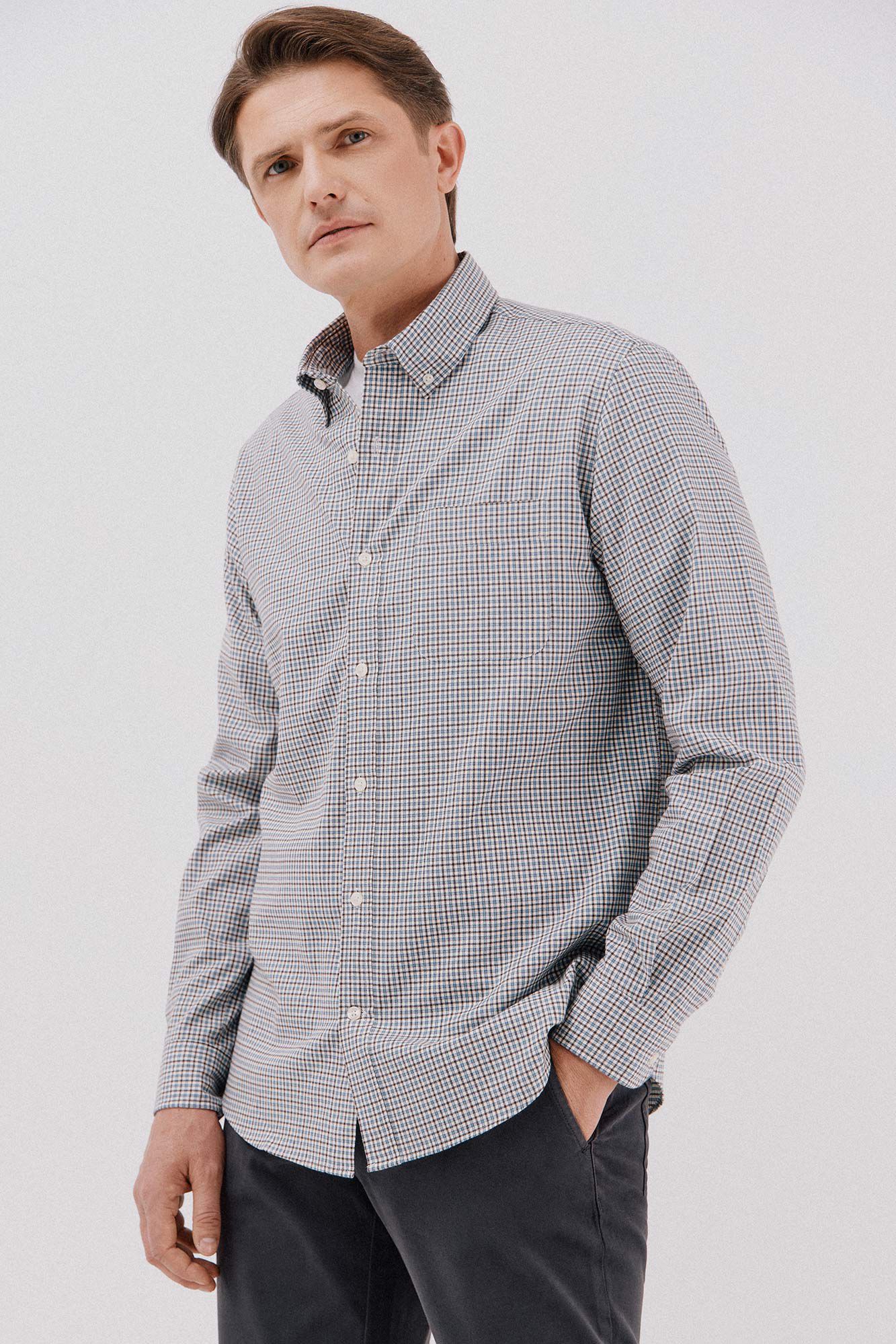 Cortefiel Checked twill shirt