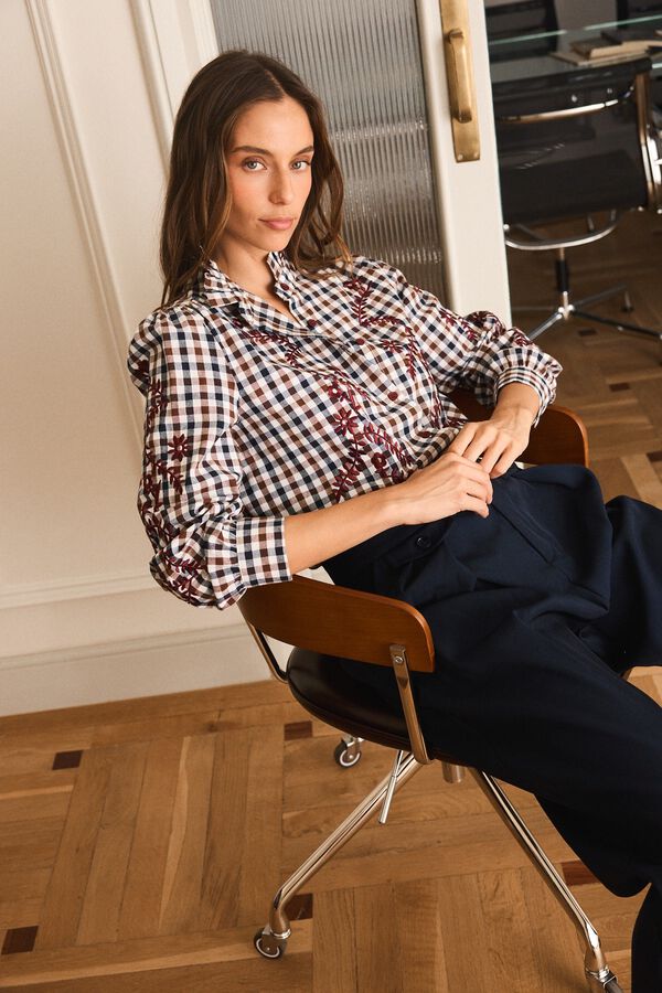 Pol&iacute;n Et Moi Camisa aos quadrados Margaux Castanho