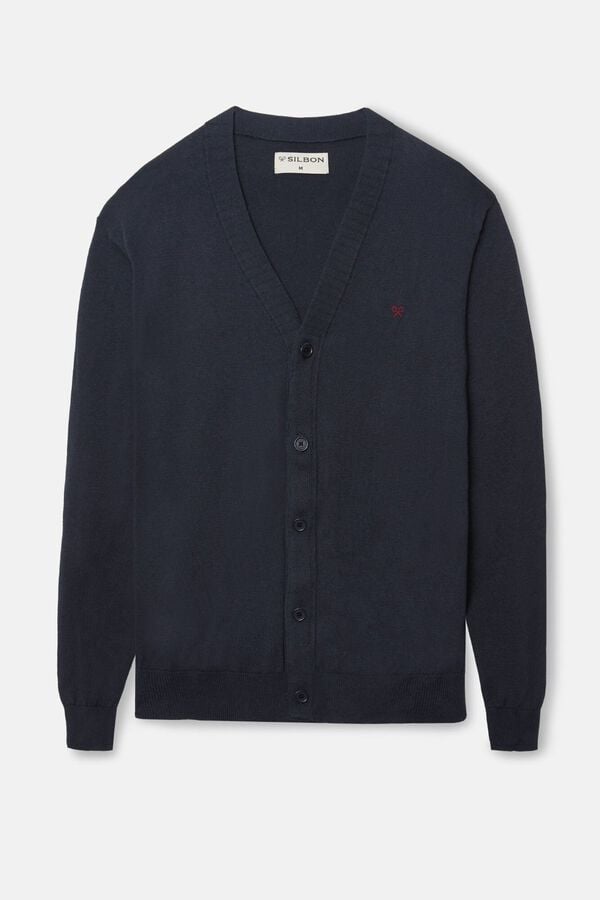 Silbon Cardig&atilde; liso cl&aacute;ssico Azul