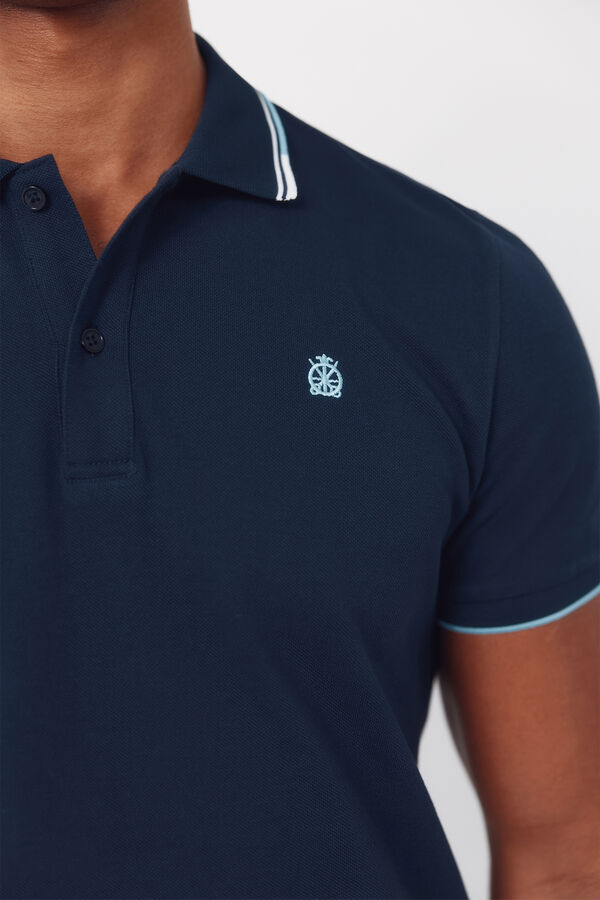 Cortefiel Polo shirt with tips Navy