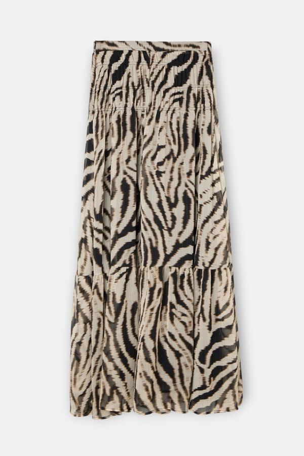 Silbon Saia comprida estampado animal print Tostado