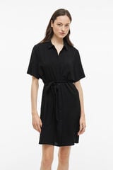 Vila Vestido camiseiro curto Preto