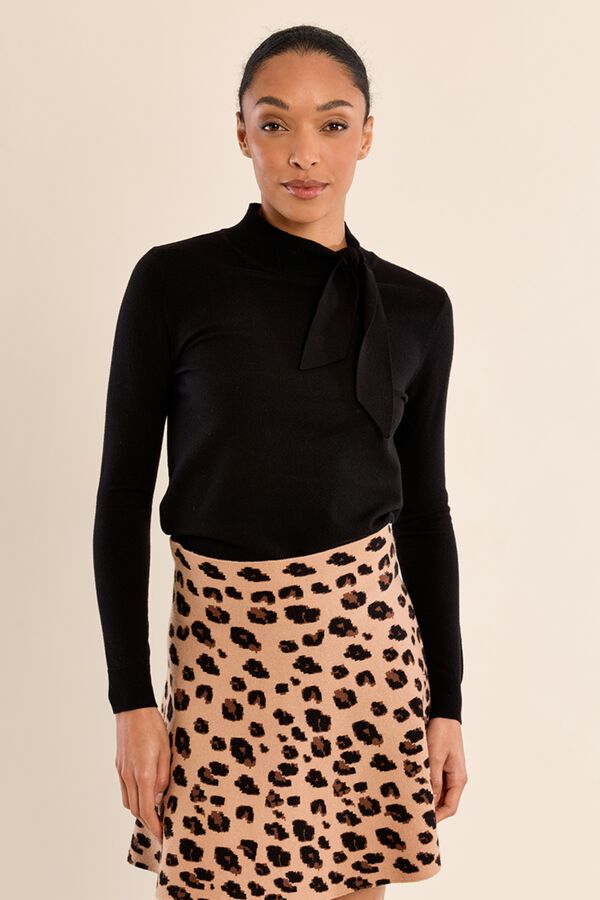 Molly Bracken Camisola de manga comprida com detalhe de la&ccedil;o Preto