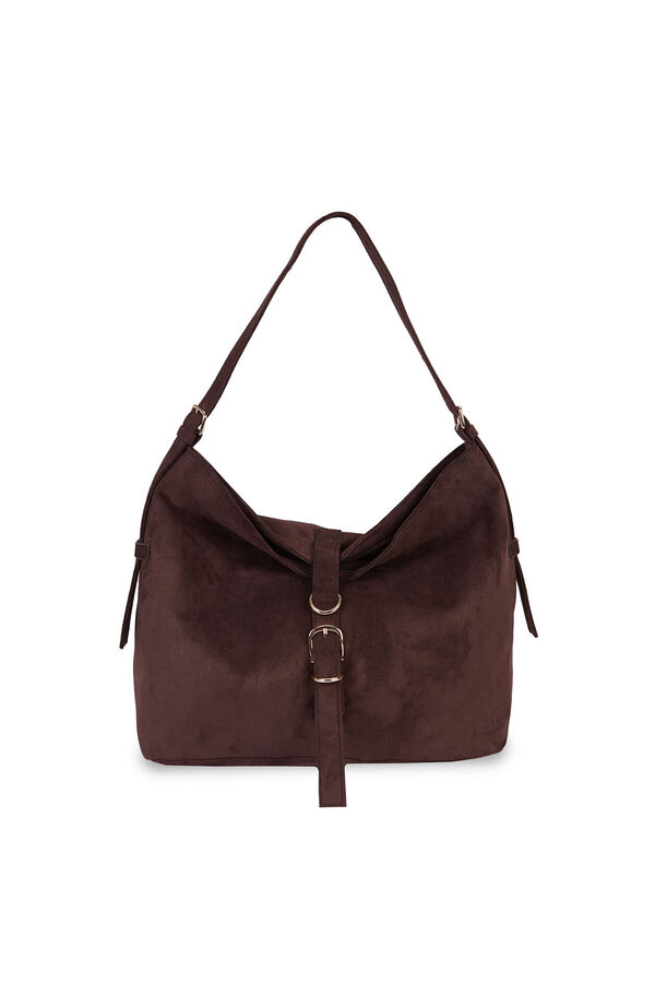 Cortefiel Multi-buckle handbag Dark brown